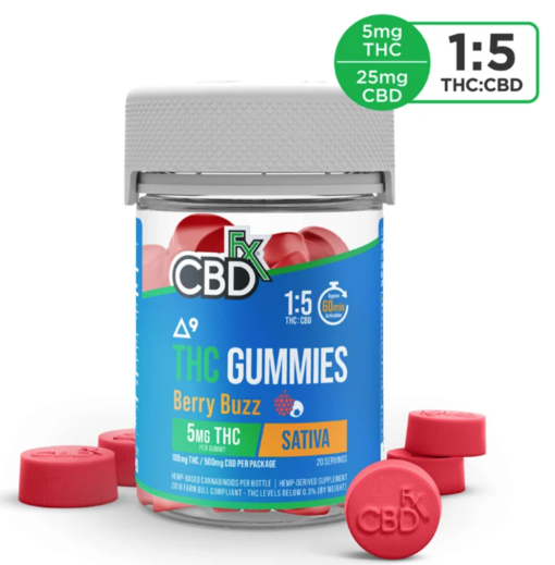 CBD Gummies + THC: Berry Buzz Sativa